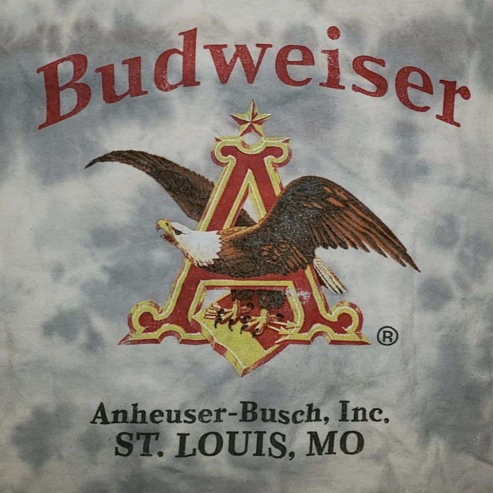 True Vintage Los Angeles Medium Crop Budweiser T-Shirt, Tie Dye